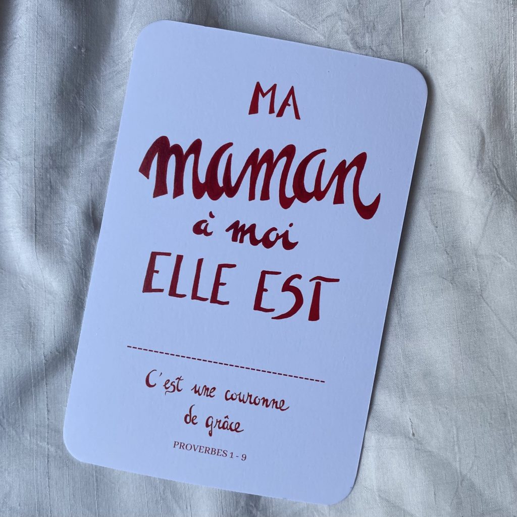 Carte "Ma Maman" - spécial fête des mères en rouge