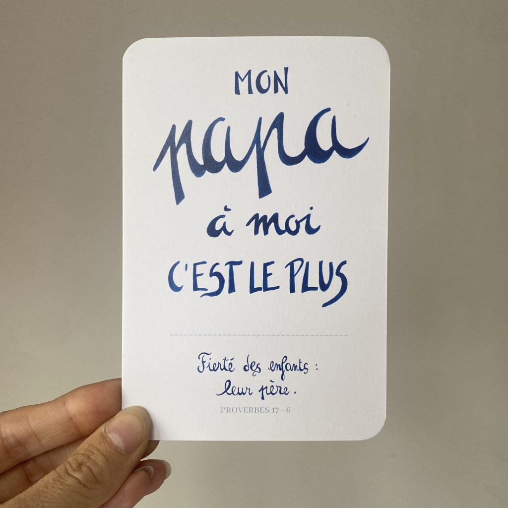 Carte "Mon Papa" spécial fête des pères" en bleu